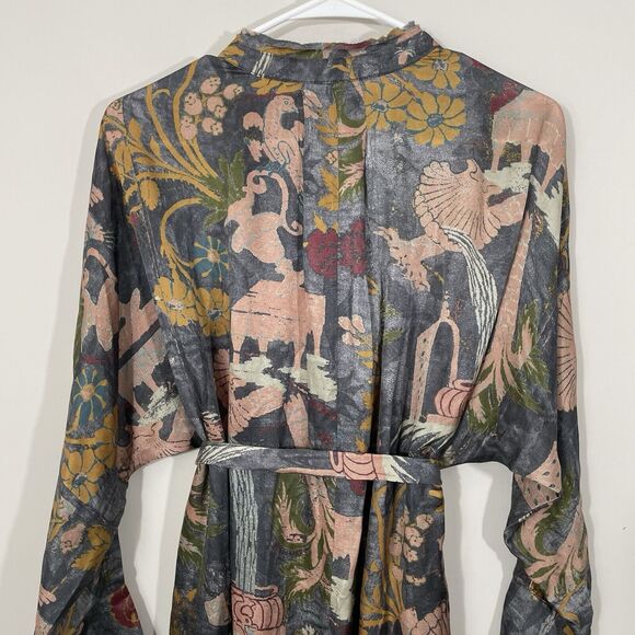 $398 Burning Torch Carlotta Silk Blend Caftan Belted Dress Sz XS Anthropologie - Picture 10 of 11